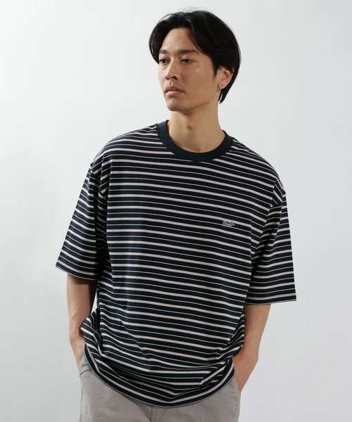 BAYFLOW(ベイフロー)の「ボーダービッグTシャツ(Tシャツ/カットソー・メンズ・ネイビー/グレー/ブルー・LARGE/MEDIUM)」の9枚目の写真