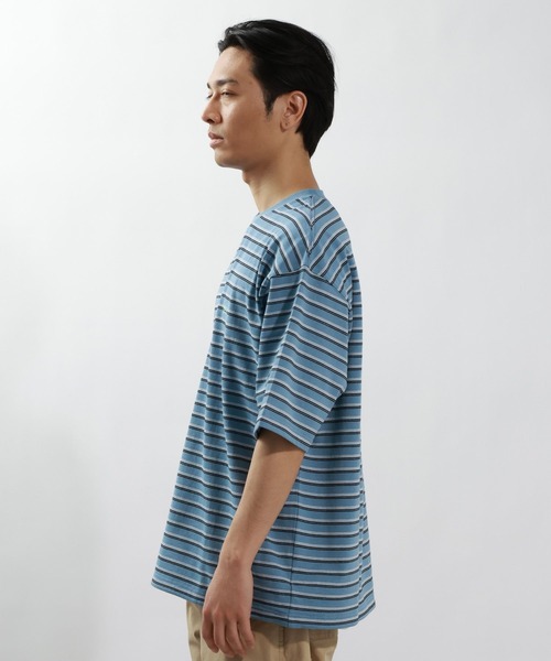 BAYFLOW(ベイフロー)の「ボーダービッグTシャツ(Tシャツ/カットソー・メンズ・ネイビー/グレー/ブルー・LARGE/MEDIUM)」の14枚目の写真