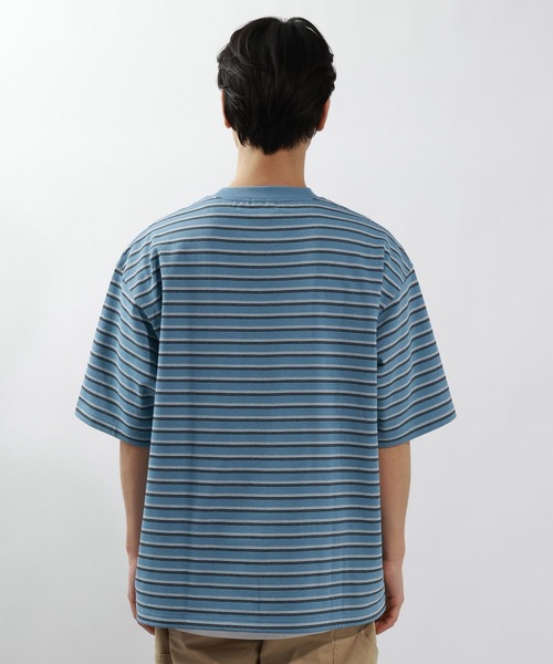 BAYFLOW(ベイフロー)の「ボーダービッグTシャツ(Tシャツ/カットソー・メンズ・ネイビー/グレー/ブルー・LARGE/MEDIUM)」の4枚目の写真