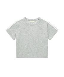 ウィメンズコンフォートクロップTシャツメランジグレー