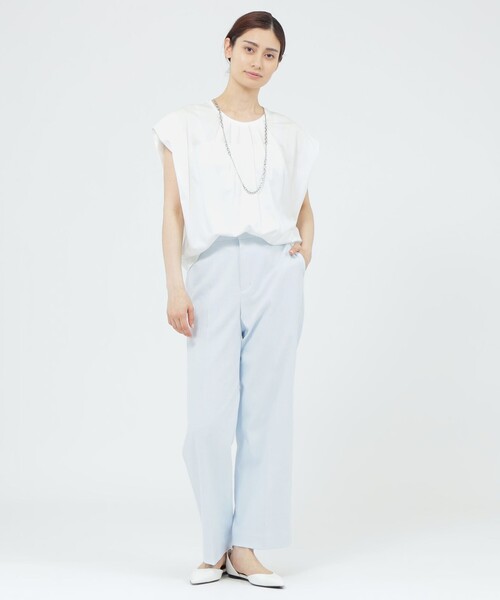 Paul Stuart(ポールスチュアート)の「【WEB・一部店舗限定/ウォッシャブル】ドライオックス パンツ(その他パンツ・レディース・ネイビー/ベージュ/ブルー・4/8/6)」の4枚目の写真