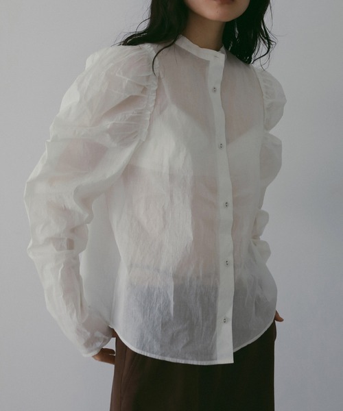 anuke（アンヌーク）の「2way Cottonorgandy Blouse（シャツ/ブラウス・レディース・アイボリー/ブラック・FREE）」の2枚目の写真
