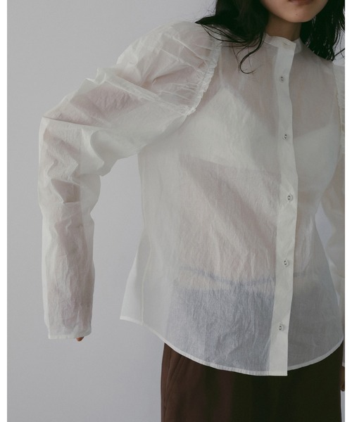anuke（アンヌーク）の「2way Cottonorgandy Blouse（シャツ/ブラウス・レディース・アイボリー/ブラック・FREE）」の5枚目の写真