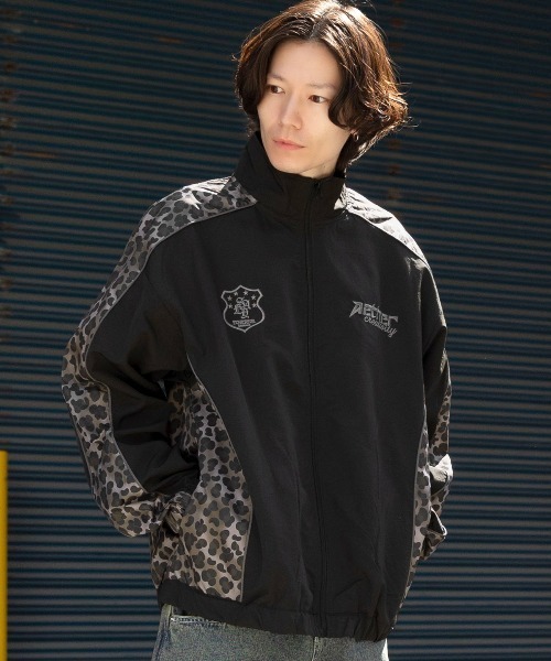 LUXSTYLE(ラグスタイル)の「ヒョウ柄切り替えナイロンブルゾン(ブルゾン・メンズ・ブラック・S/M/L)」の8枚目の写真