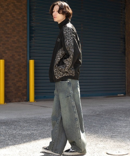 LUXSTYLE(ラグスタイル)の「ヒョウ柄切り替えナイロンブルゾン(ブルゾン・メンズ・ブラック・S/M/L)」の7枚目の写真