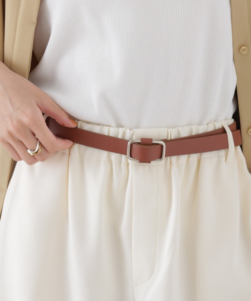 NANO universe（ナノユニバース）の「無段階調整 スクエア型バックル2cm幅ベルト（ベルト・レディース・ブラック/ブラウン/キャメル・F）」の3枚目の写真