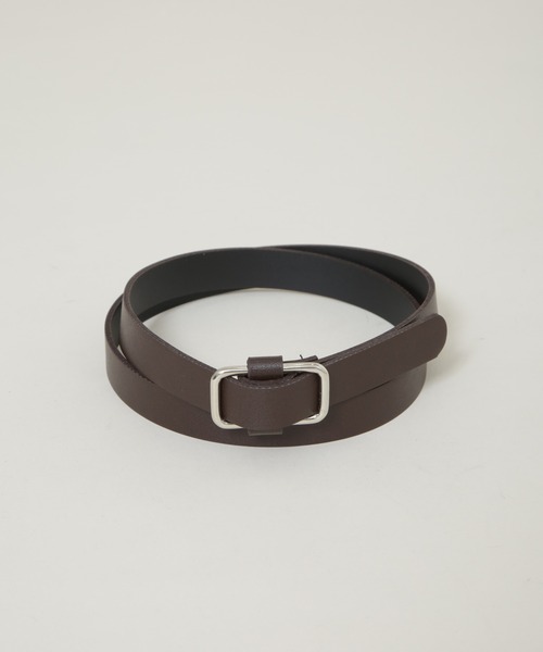 NANO universe（ナノユニバース）の「無段階調整 スクエア型バックル2cm幅ベルト（ベルト・レディース・ブラック/ブラウン/キャメル・F）」の4枚目の写真