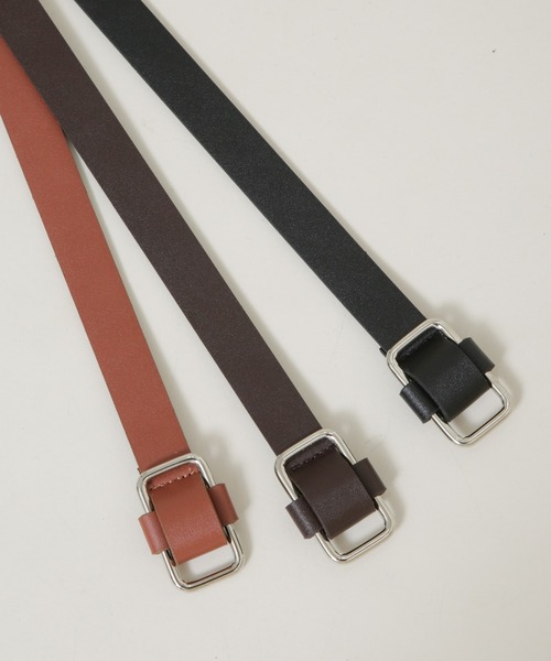 NANO universe（ナノユニバース）の「無段階調整 スクエア型バックル2cm幅ベルト（ベルト・レディース・ブラック/ブラウン/キャメル・F）」の11枚目の写真