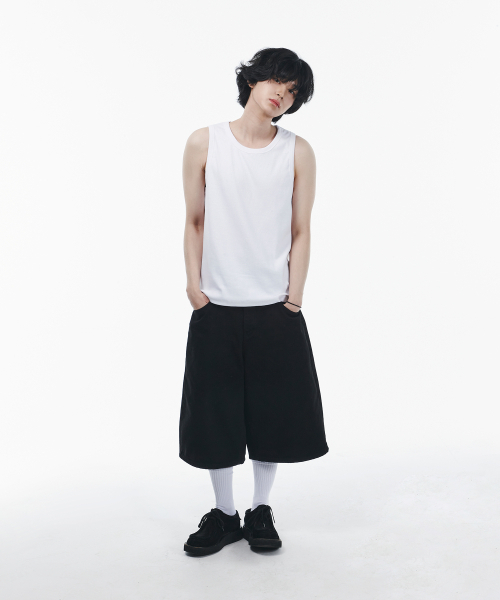 SIGNATURE（シグネチャ）の「リブドスリーブレスTシャツ[ホワイト]（Tシャツ/カットソー・レディース・その他・MEDIUM/LARGE）」の3枚目の写真