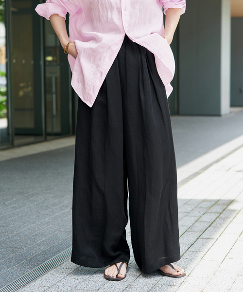 VERMEIL par iena(ヴェルメイユパーイエナ)の「《手洗い可》トリアセリネンパンツ(その他パンツ・レディース・ブラック/アイボリー・36/38/40)」の18枚目の写真
