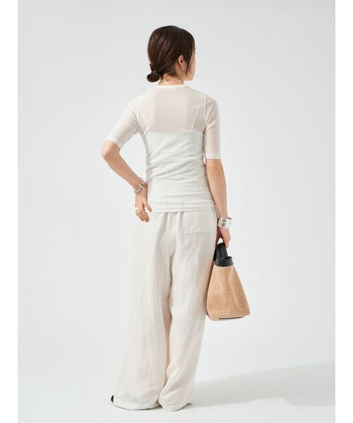 VERMEIL par iena（ヴェルメイユパーイエナ）の「《手洗い可》トリアセリネンパンツ（その他パンツ・レディース・ブラック/アイボリー・36/38/40）」の11枚目の写真