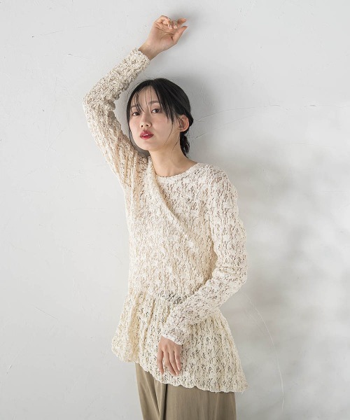 Droite lautreamont（ドロワットロートレアモン）の「カムイレースカットソー（Tシャツ/カットソー・レディース・オフホワイト/ブラック・M）」の7枚目の写真