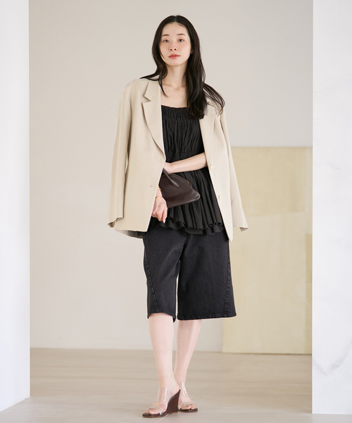 plage（プラージュ）の「IND VOIL TACK キャミソール（キャミソール・レディース・ブラック・FREE）」の2枚目の写真