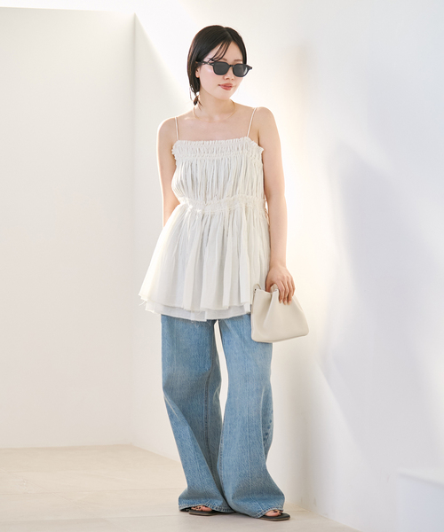 plage（プラージュ）の「IND VOIL TACK キャミソール（キャミソール・レディース・ブラック・FREE）」の3枚目の写真