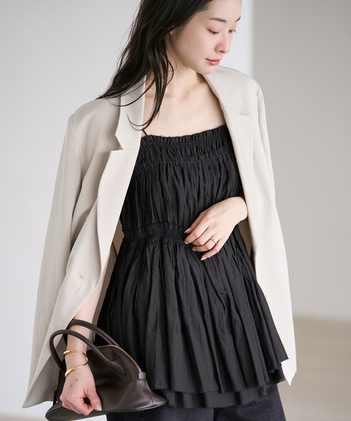 plage（プラージュ）の「IND VOIL TACK キャミソール（キャミソール・レディース・ブラック・FREE）」の8枚目の写真