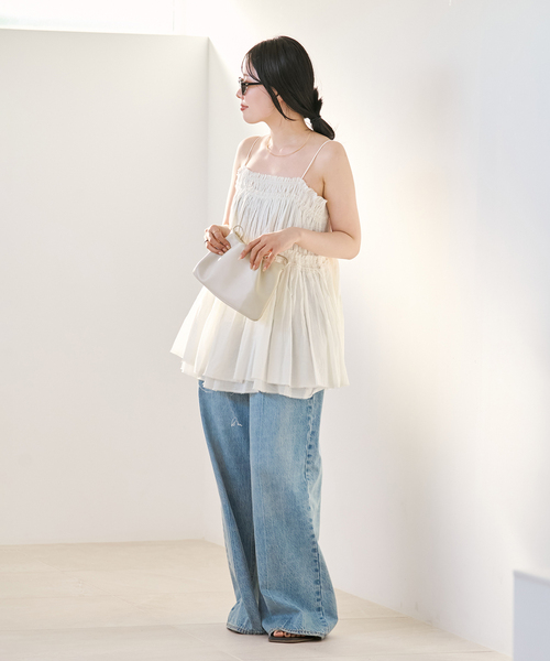 plage（プラージュ）の「IND VOIL TACK キャミソール（キャミソール・レディース・ブラック・FREE）」の12枚目の写真