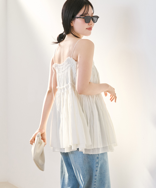 plage（プラージュ）の「IND VOIL TACK キャミソール（キャミソール・レディース・ブラック・FREE）」の14枚目の写真