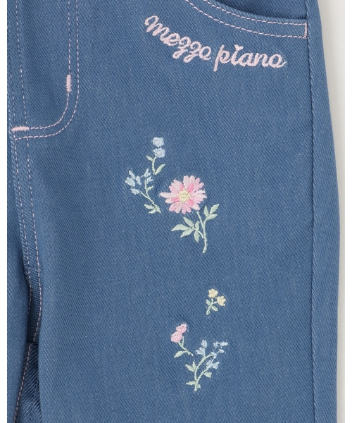 mezzo piano(メゾピアノ)の「裾スカラップ花刺しゅう 7分丈カットソーパンツ(その他パンツ・キッズ・ブルー/オフホワイト・90cm/100cm/80cm)」の7枚目の写真