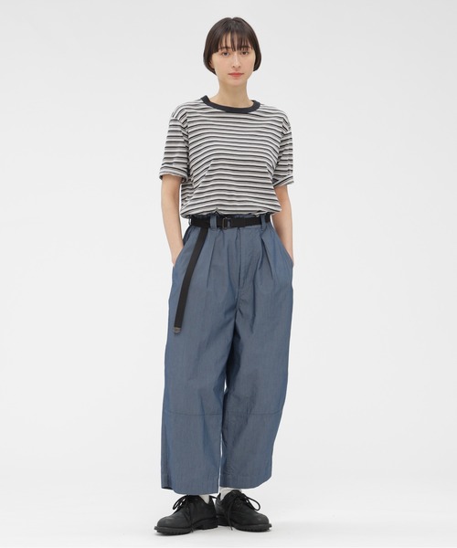 MHL.（エムエイチエル）の「COTTON LINEN STRIPE JERSEY（Tシャツ/カットソー・レディース・マルチ・2）」の2枚目の写真