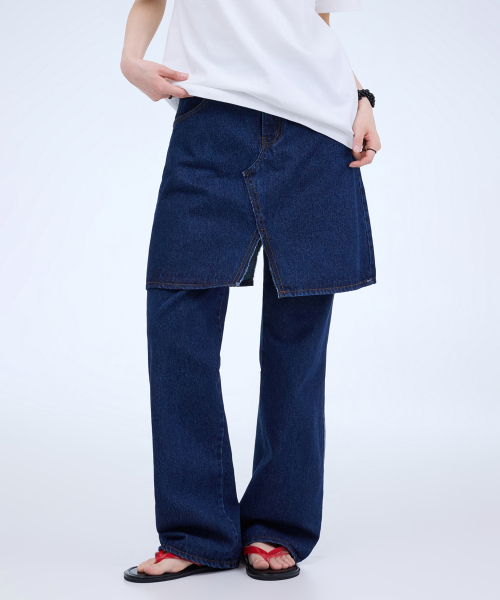 PORTERNA(ポルテナ)の「SLIT DENIM MID LENGTH SKIRT-2COLOR(スカート・レディース・ブルー/ライトブルー・SMALL/MEDIUM)」の7枚目の写真