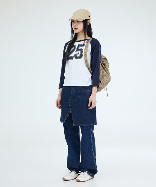 PORTERNA(ポルテナ)の「SLIT DENIM MID LENGTH SKIRT-2COLOR(スカート・レディース・ブルー/ライトブルー・SMALL/MEDIUM)」の9枚目の写真