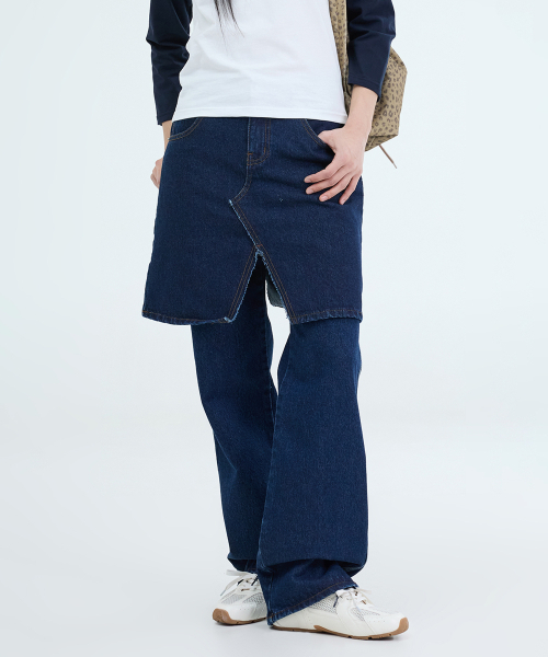 PORTERNA(ポルテナ)の「SLIT DENIM MID LENGTH SKIRT-2COLOR(スカート・レディース・ブルー/ライトブルー・SMALL/MEDIUM)」の11枚目の写真