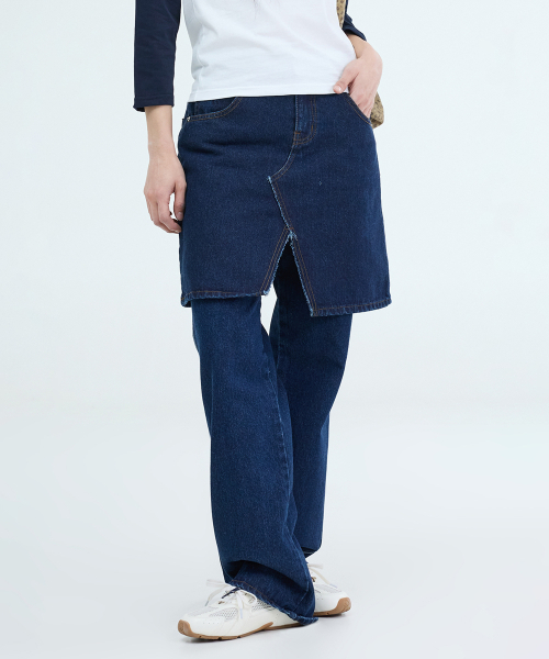 PORTERNA(ポルテナ)の「SLIT DENIM MID LENGTH SKIRT-2COLOR(スカート・レディース・ブルー/ライトブルー・SMALL/MEDIUM)」の12枚目の写真
