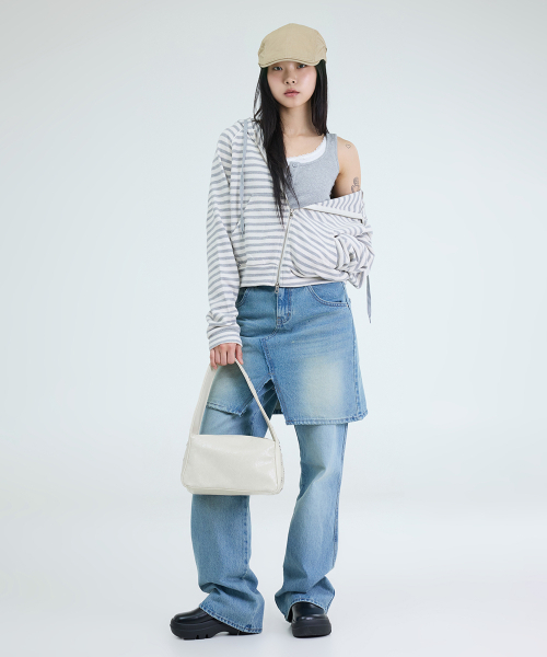 PORTERNA(ポルテナ)の「SLIT DENIM MID LENGTH SKIRT-2COLOR(スカート・レディース・ブルー/ライトブルー・SMALL/MEDIUM)」の13枚目の写真