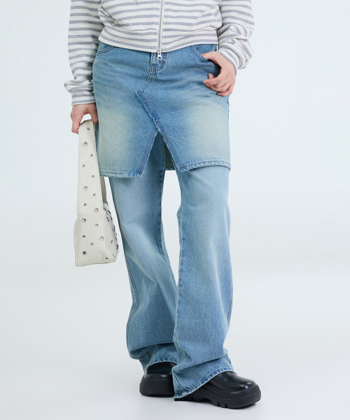PORTERNA(ポルテナ)の「SLIT DENIM MID LENGTH SKIRT-2COLOR(スカート・レディース・ブルー/ライトブルー・SMALL/MEDIUM)」の17枚目の写真