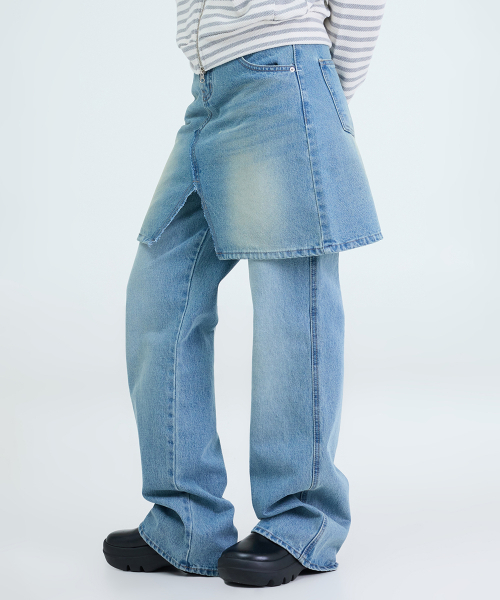 PORTERNA(ポルテナ)の「SLIT DENIM MID LENGTH SKIRT-2COLOR(スカート・レディース・ブルー/ライトブルー・SMALL/MEDIUM)」の18枚目の写真