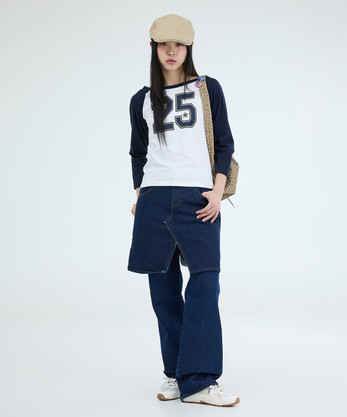 PORTERNA(ポルテナ)の「SLIT DENIM MID LENGTH SKIRT-2COLOR(スカート・レディース・ブルー/ライトブルー・SMALL/MEDIUM)」の21枚目の写真