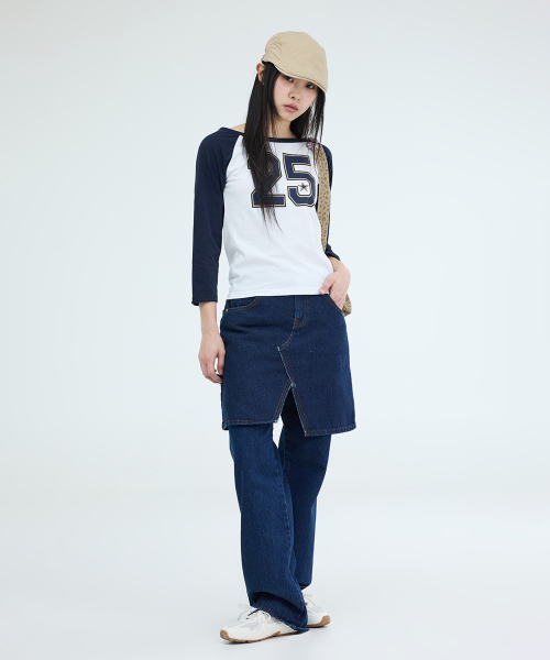 PORTERNA(ポルテナ)の「SLIT DENIM MID LENGTH SKIRT-2COLOR(スカート・レディース・ブルー/ライトブルー・SMALL/MEDIUM)」の22枚目の写真