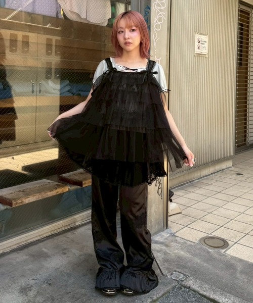 Candy Stripper(キャンディストリッパー)の「TULLE TIERED ベビードール(その他トップス・レディース・ブラック/ラベンダー/オフホワイト・FREE)」の9枚目の写真