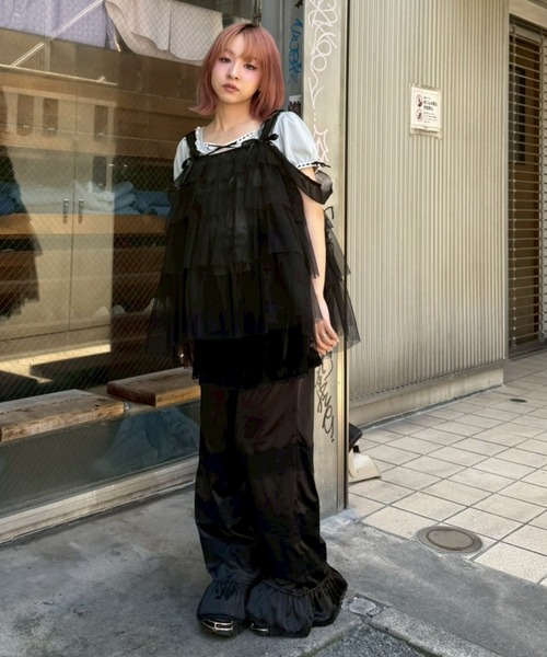 Candy Stripper(キャンディストリッパー)の「TULLE TIERED ベビードール(その他トップス・レディース・ブラック/ラベンダー/オフホワイト・FREE)」の10枚目の写真