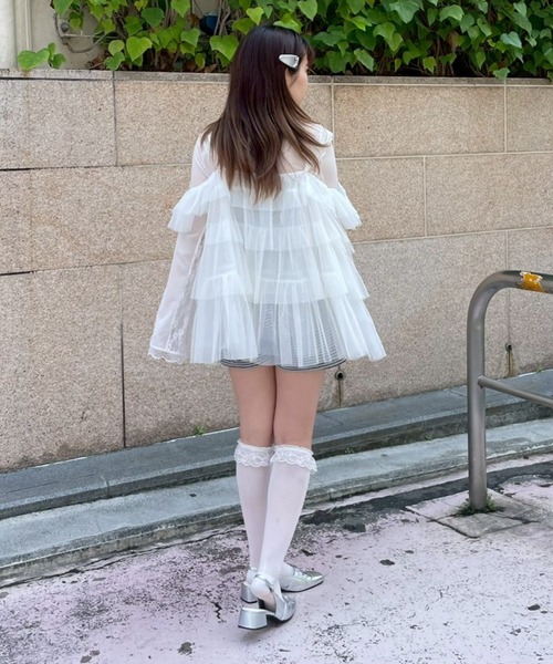 Candy Stripper(キャンディストリッパー)の「TULLE TIERED ベビードール(その他トップス・レディース・ブラック/ラベンダー/オフホワイト・FREE)」の19枚目の写真