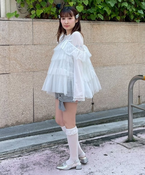 Candy Stripper(キャンディストリッパー)の「TULLE TIERED ベビードール(その他トップス・レディース・ブラック/ラベンダー/オフホワイト・FREE)」の17枚目の写真