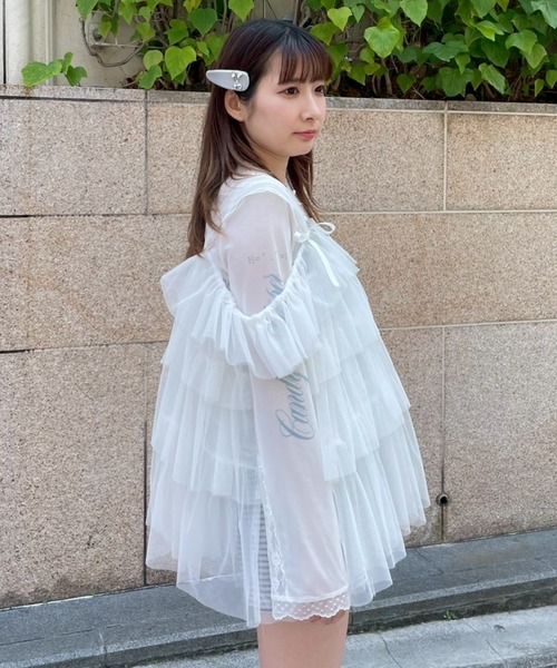 Candy Stripper(キャンディストリッパー)の「TULLE TIERED ベビードール(その他トップス・レディース・ブラック/ラベンダー/オフホワイト・FREE)」の14枚目の写真