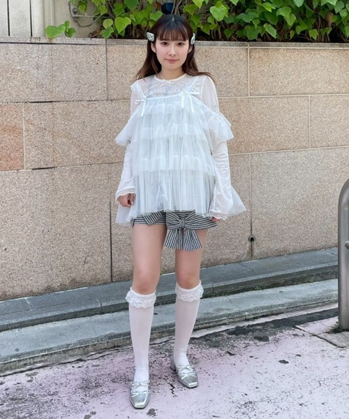 Candy Stripper(キャンディストリッパー)の「TULLE TIERED ベビードール(その他トップス・レディース・ブラック/ラベンダー/オフホワイト・FREE)」の16枚目の写真