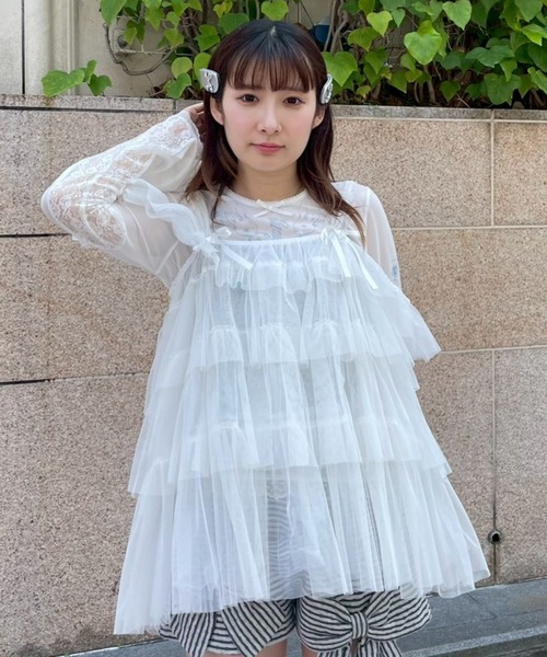 Candy Stripper(キャンディストリッパー)の「TULLE TIERED ベビードール(その他トップス・レディース・ブラック/ラベンダー/オフホワイト・FREE)」の13枚目の写真