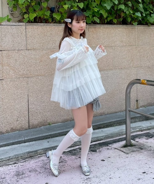 Candy Stripper(キャンディストリッパー)の「TULLE TIERED ベビードール(その他トップス・レディース・ブラック/ラベンダー/オフホワイト・FREE)」の18枚目の写真