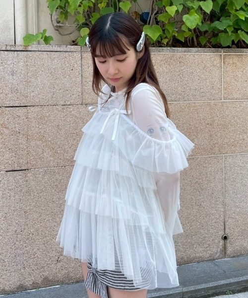 Candy Stripper(キャンディストリッパー)の「TULLE TIERED ベビードール(その他トップス・レディース・ブラック/ラベンダー/オフホワイト・FREE)」の15枚目の写真