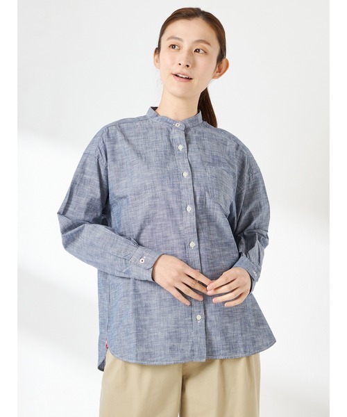 McGREGOR(マックレガー)の「ダンガリーバンドカラーシャツ(シャツ/ブラウス・レディース・ブルー系その他/ブルー・L/M)」の2枚目の写真