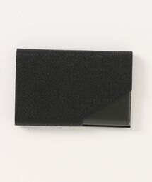A.M.S.（エーエムエス）の「Roffal（ロファル） マグネットフラップ レザー調素材コンビ ステンレスカードケース 名刺入れ (BUSINESS) CARD CASE _BLACK EDITION（名刺入れ）」