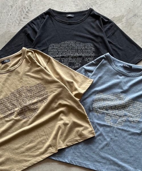 MandO(エムオー)(エムオー)の「ドッグロゴウォッシュTシャツ(Tシャツ/カットソー・メンズ・チャコールグレー/ブラック/ベージュ・LARGE/MEDIUM)」の3枚目の写真