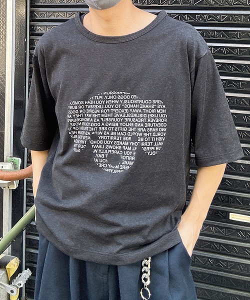 MandO(エムオー)(エムオー)の「ドッグロゴウォッシュTシャツ(Tシャツ/カットソー・メンズ・チャコールグレー/ブラック/ベージュ・LARGE/MEDIUM)」の1枚目の写真
