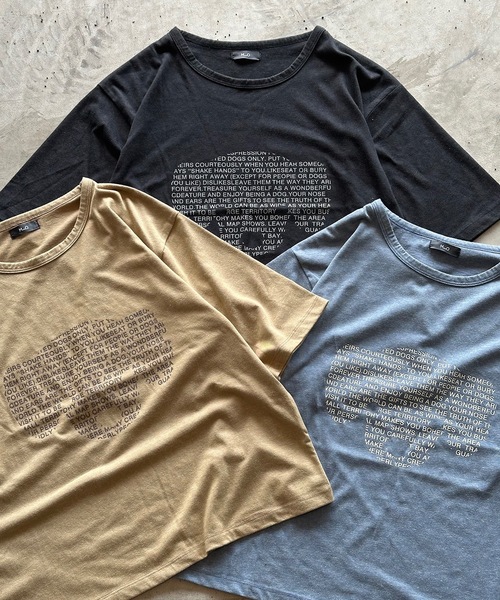 MandO(エムオー)(エムオー)の「ドッグロゴウォッシュTシャツ(Tシャツ/カットソー・メンズ・チャコールグレー/ブラック/ベージュ・LARGE/MEDIUM)」の4枚目の写真