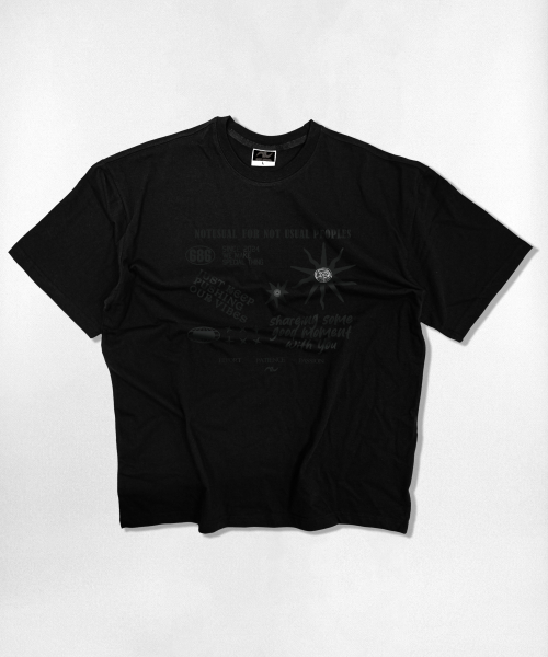 NOTUSUAL（ノットユージュアル）の「シンボルエポート オーバーサイズ 半袖Tシャツ 4カラー（Tシャツ/カットソー・レディース・ホワイト×グレー/ブラック/ホワイト/ネイビー・SMALL/MEDIUM/X-LARGE/LARGE）」の9枚目の写真