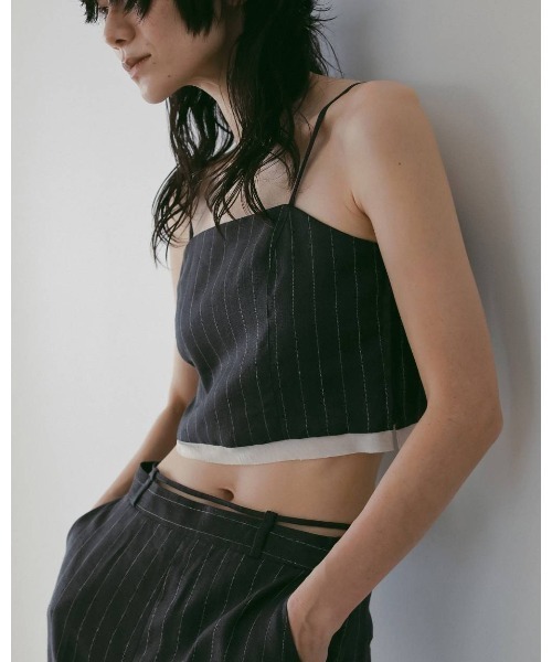 anuke(アンヌーク)の「Linen Compact Camisole 62610409(Tシャツ/カットソー・メンズ・ネイビー/ブラウン・FREE)」の4枚目の写真