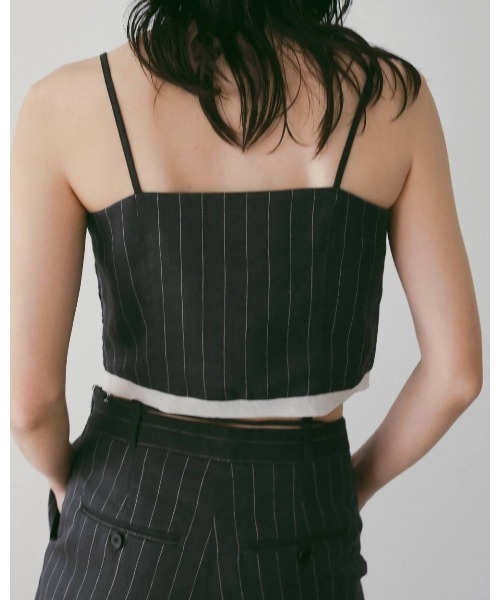 anuke(アンヌーク)の「Linen Compact Camisole 62610409(Tシャツ/カットソー・メンズ・ネイビー/ブラウン・FREE)」の6枚目の写真