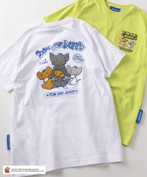 【72】【TOM and JERRY/トムとジェリー】サガラ刺繍 ワッペン刺繍 バックプリント クルーネックTシャツ 新柄追加